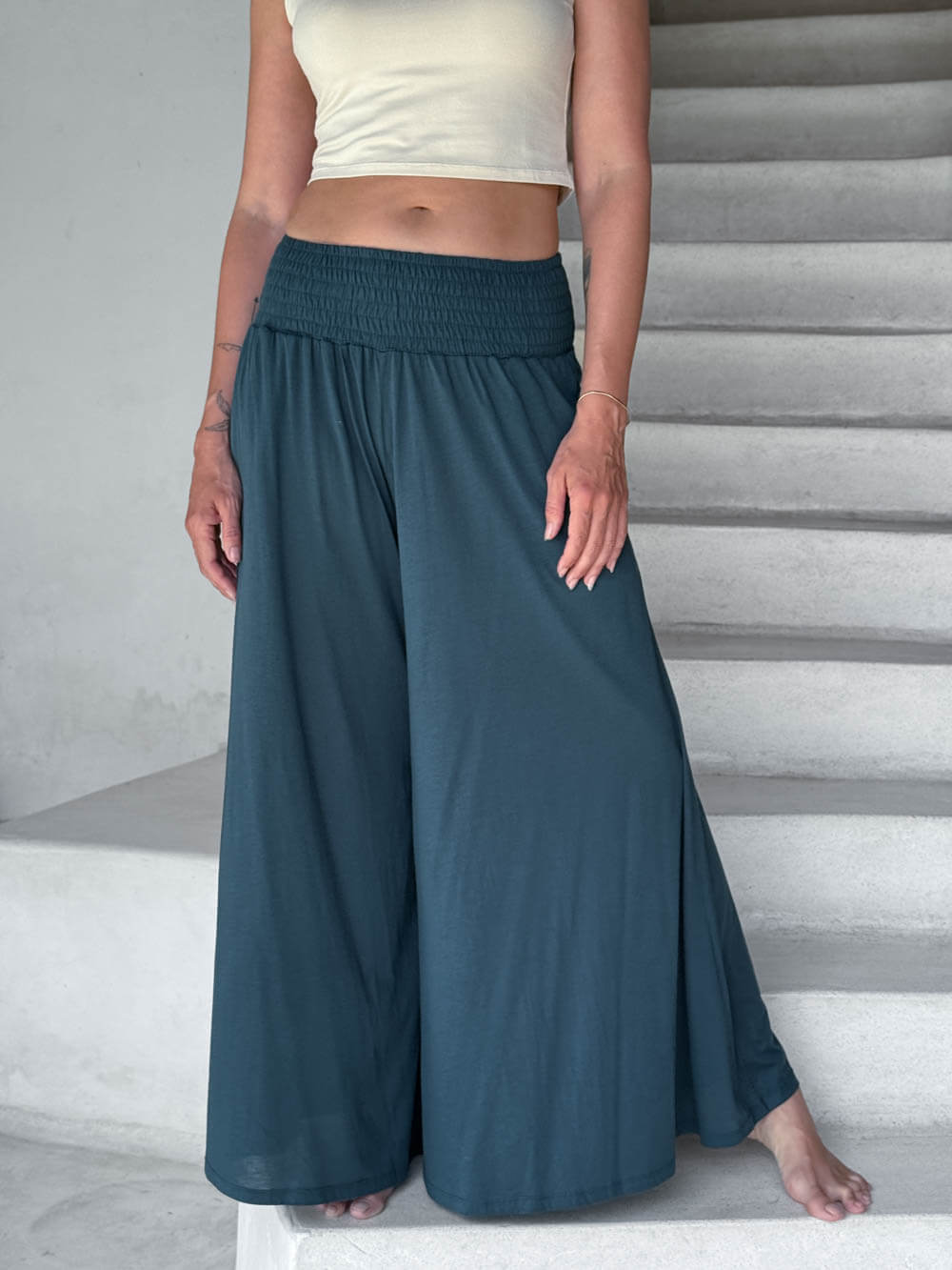 Wide Leg Flow Pant Teal