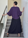 caraucci loose round neck purple dolman sleeve free size top #color_plum