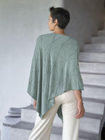 caraucci women's rayon jersey textured sage green poncho can be worn multiple ways; dress, skirt, halter top #color_moss