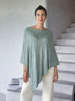 caraucci women's rayon jersey textured sage green poncho can be worn multiple ways; dress, skirt, halter top #color_moss