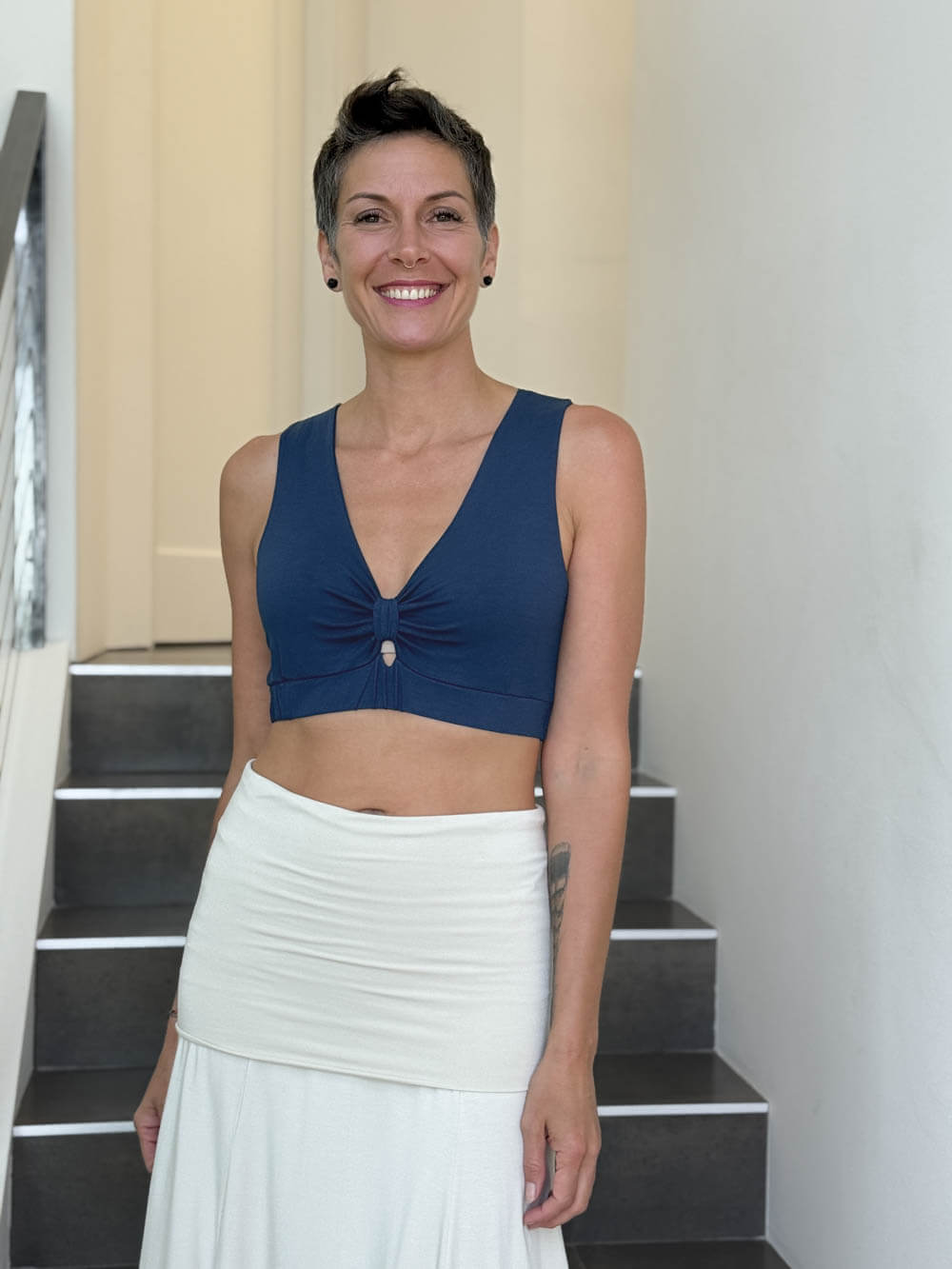 Twist Bra Top | Women's Cropped Jersey Top | CARAUCCI