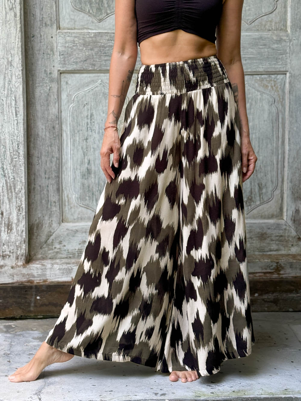 Forest Ikat Wide Leg Flow Pant