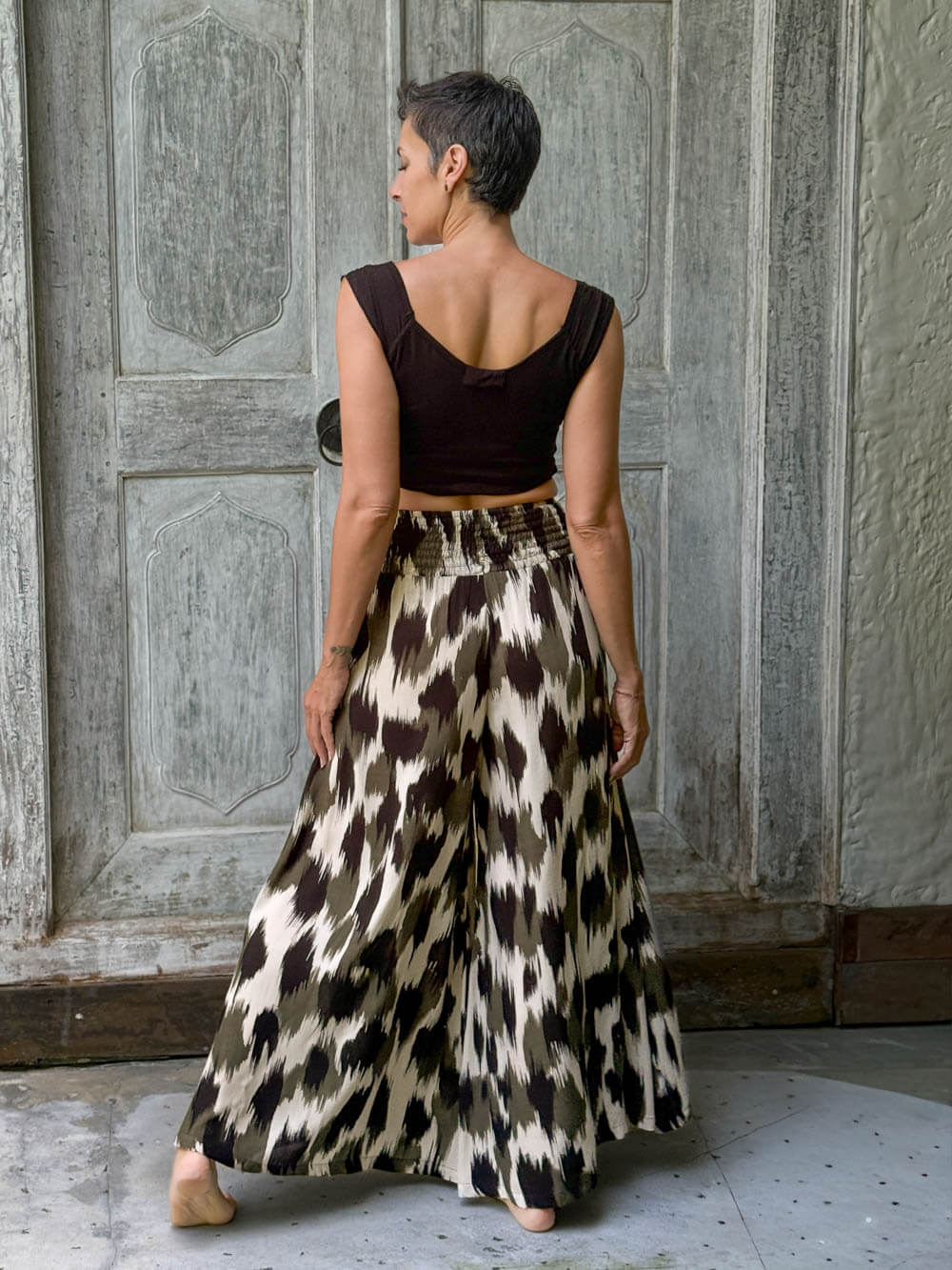 Forest Ikat Wide Leg Flow Pant