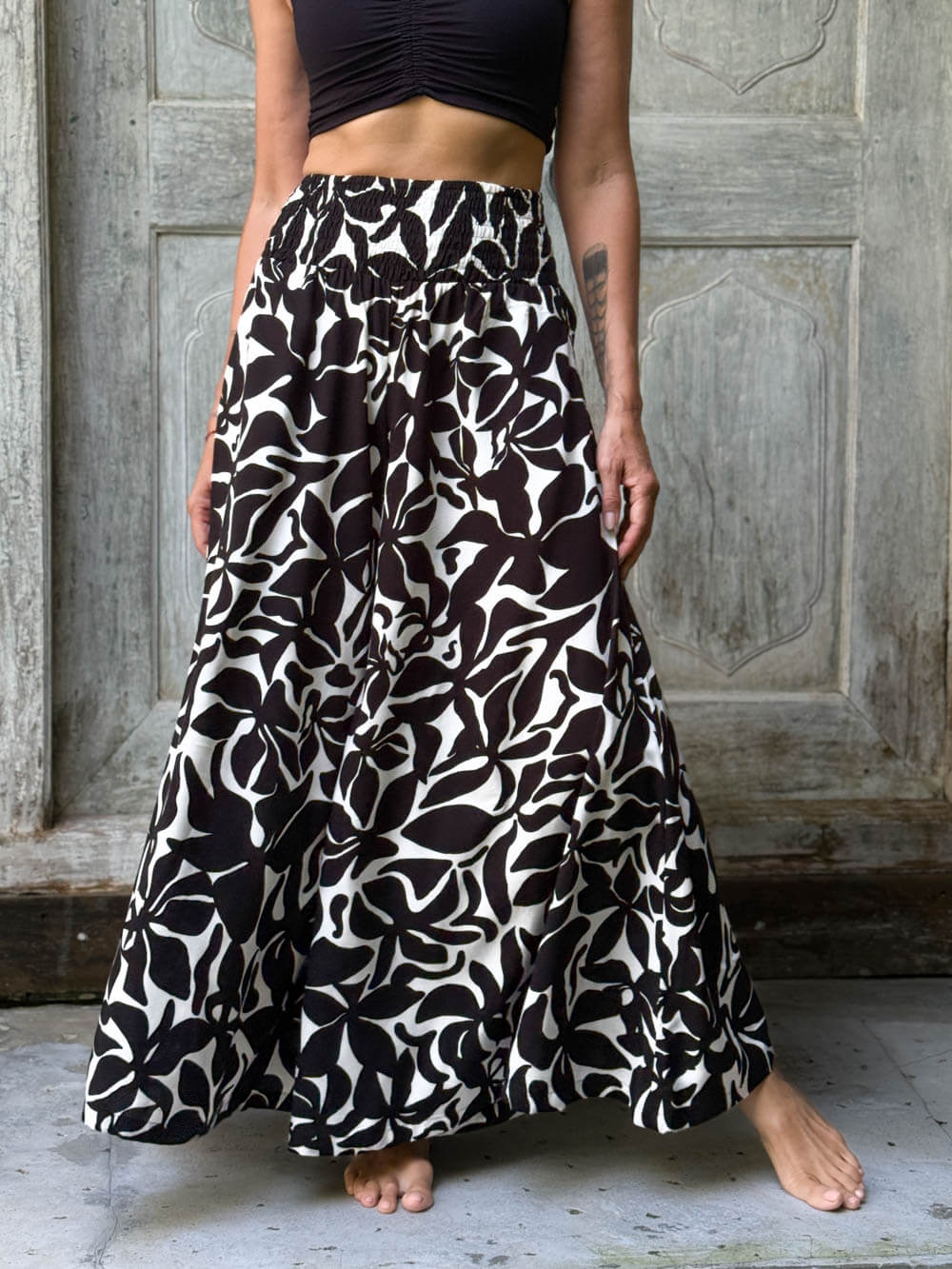 Midnight Bloom Wide Leg Flow Pant