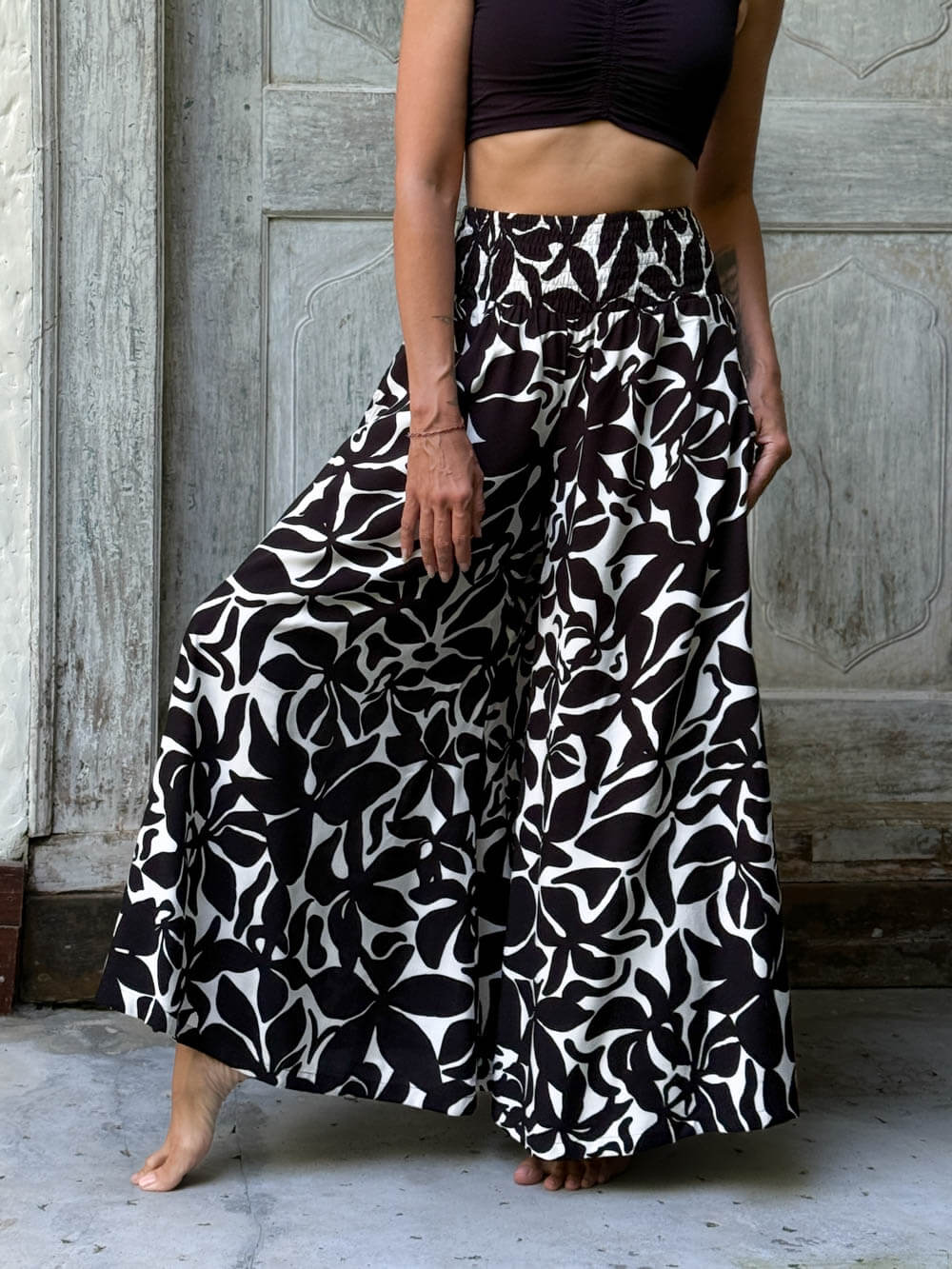 Midnight Bloom Wide Leg Flow Pant