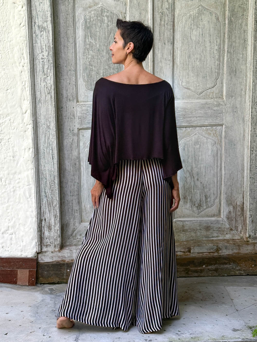 Stripe Wide Leg Flow Pant