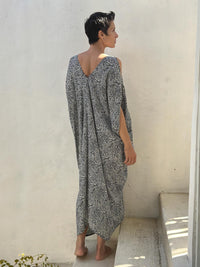 Zebra Print Kaftan Dress