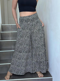 Zebra Print Wide Leg Flow Pant