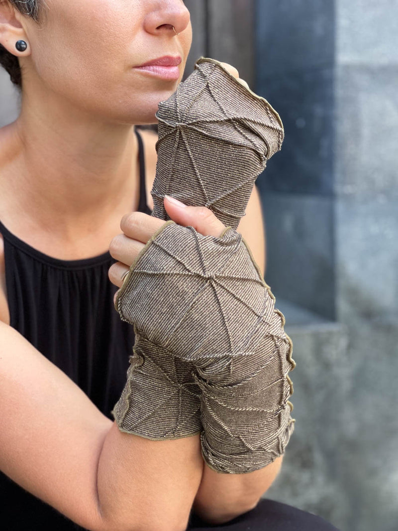 Opera Length Textured Women's Fingerless Gloves | Women's Boho Accessories Black