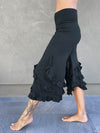 caraucci women's cotton lycra stretchy black ruffle bloomer pants #color_black