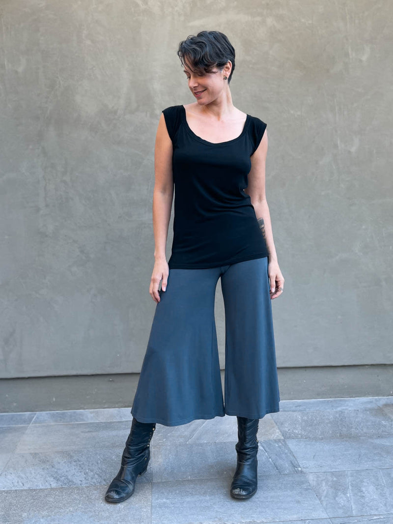 Soft Essential Bamboo Knit Wide-Leg Pant