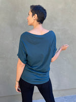 women's pima cotton loose fit teal blue dolman t-shirt #color_teal