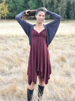 caraucci women's plant based rayon jersey maroon sweetheart midi dress #color_wine