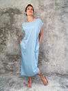caraucci cotton pocket dress #color_aqua