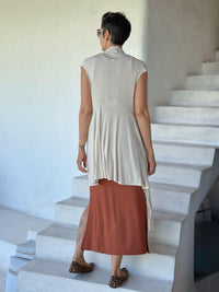 caraucci plant-based rayon jersey convertible cream wrap vest can be worn multiple ways #color_cream