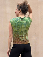 Ice Dye Cap Sleeve Mock Layering Top
