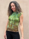 Ice Dye Cap Sleeve Mock Layering Top