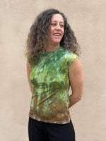 Ice Dye Cap Sleeve Mock Layering Top