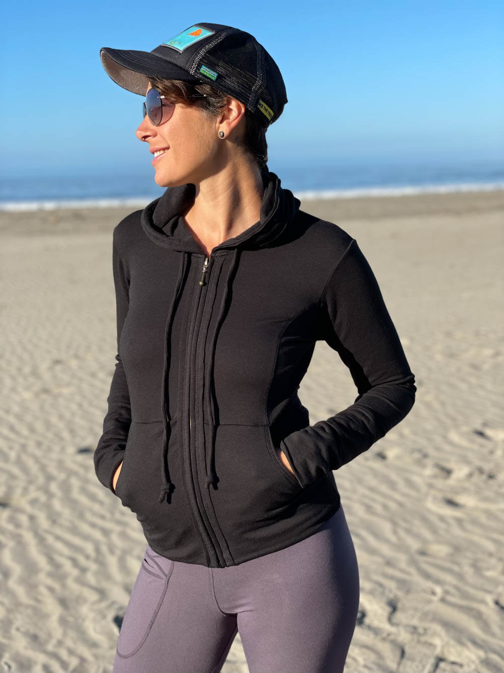 Women's Bamboo Cotton Fleece Zipper Hoodie Jacket – CARAUCCI