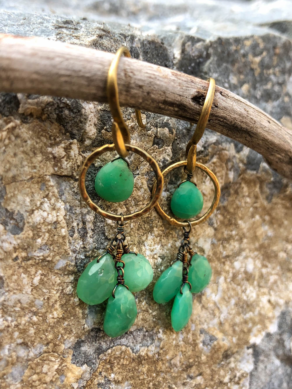 Chrysoprase Droplet Earrings