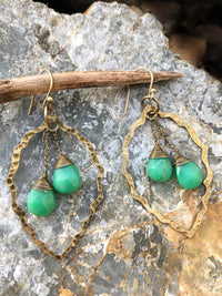 Chrysoprase Scallop Earring