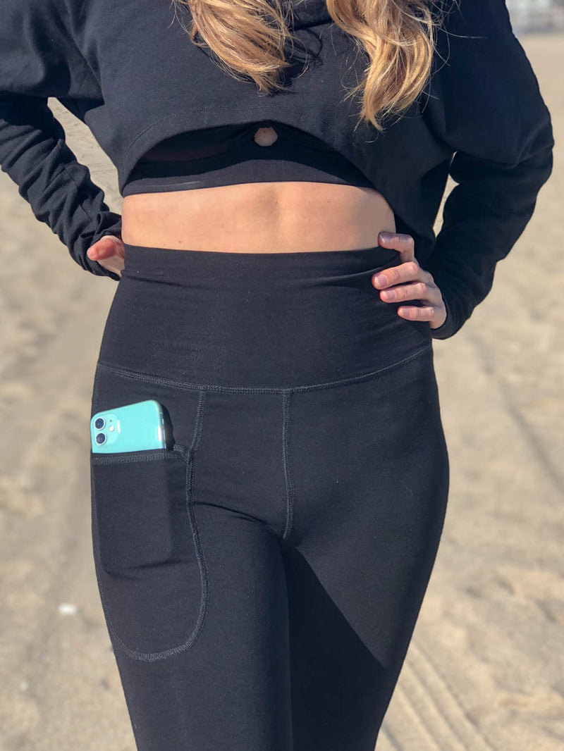Red Yoga Compression Pant with Phone Pocket • Honeysuckle Style