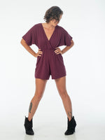 womens loose fit natural jersey jam one piece shortsie romper #color_jam