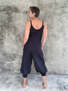 caraucci relaxed fit plant-based rayon jersey black one size jogger style jumper #color_black