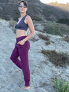 women's bamboo spandex purple jam jogger pants with two front pockets #color_jam