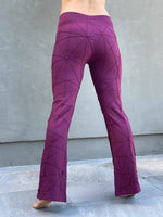 caraucci women's teal textured bamboo purple purple boot cut pants #color_jam