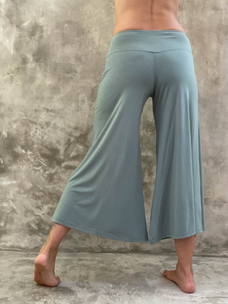 Wide Leg Cropped Flare Flow Pants, Women's Plant-Based Clothing