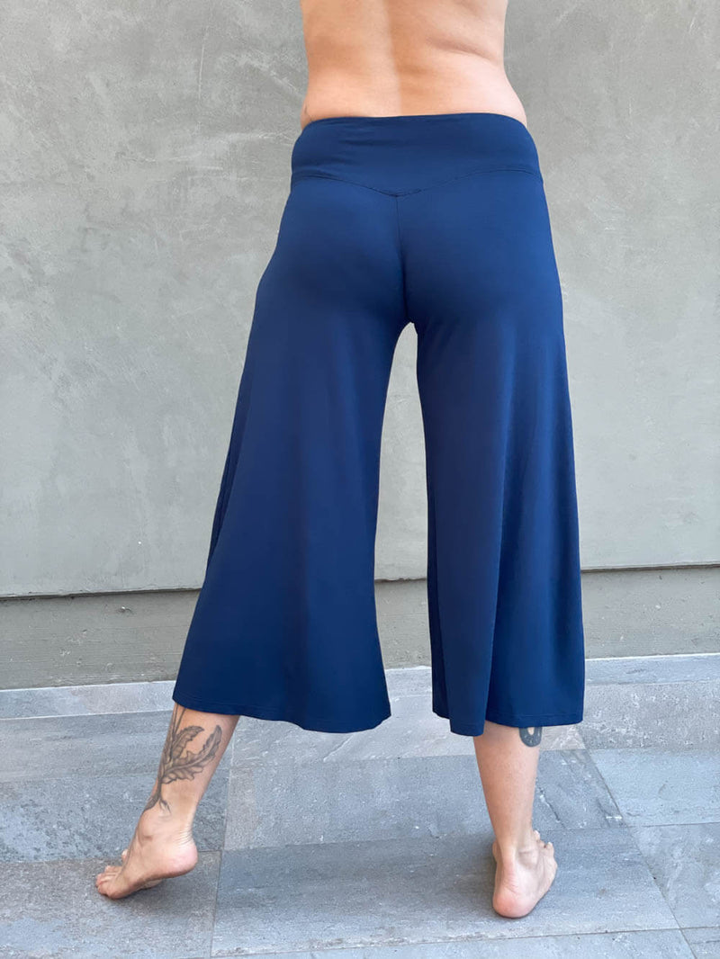 Blue Capri Trousers, Cropped Trousers Women