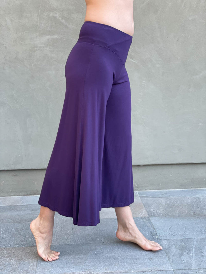 Buy Purple Embroidered Parallel Pants Online - W for Woman