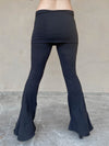 women's cotton lycra skirt-over boot cut pants #color_black