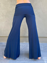 women's natural stretchy rayon jersey skirt-over flow pants #color_navy