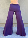 women's natural stretchy rayon jersey skirt-over flow pants #color_plum