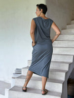 caraucci cotton pocket dress #color_carbon