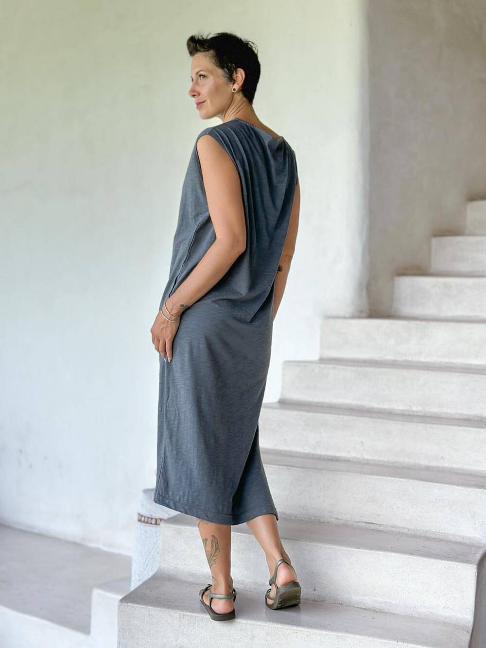 Pocket Dress | Women's Relaxed Fit Cotton Maxi Dress Matcha / M/L Pocket Dress | Women's Relaxed Fit Cotton Maxi Dress Matcha / M/L