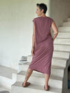 caraucci cotton pocket dress #color_mangosteen