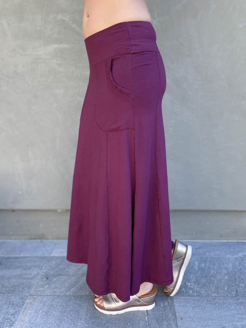 Bamboo Spandex Pocket Maxi Skirt | Women's Eco-Friendly Clothing