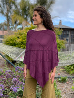 caraucci women's plant based rayon jersey purple textured poncho can be worn multiple ways; dress, skirt, halter top #color_jam