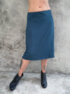 caraucci stretchy plant-based teal blue midi skirt #color_teal