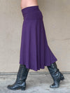 women's plant based rayon jersey stretchy purple midi skirt can also be worn as a dress #color_plum