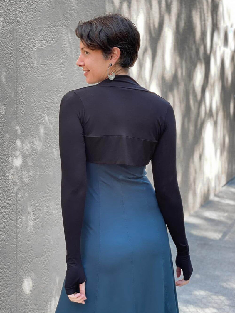 Buy Black Georgette Floral Long Shrug Online in India | Shrug for dresses,  Floral dress casual, Long shrug