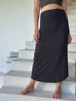 caraucci black slit layer skirt #color_black