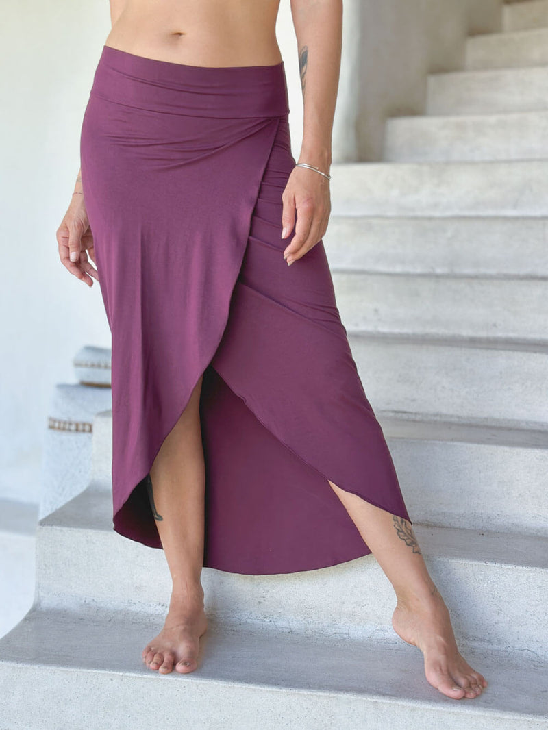 caraucci purple tube slit skirt #color_jam