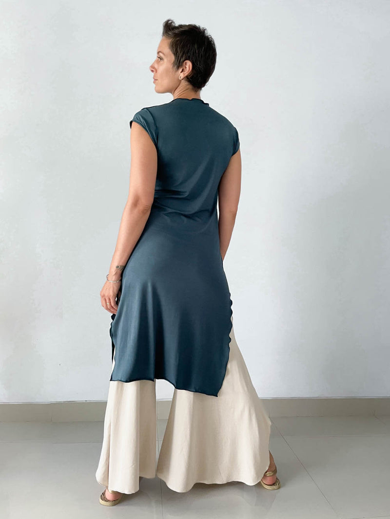 Linen High Slit Tunic Dress