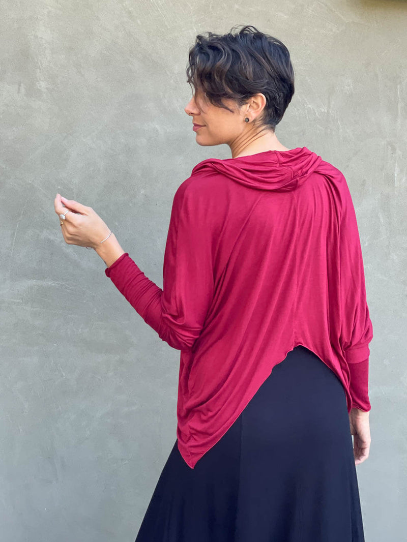 Parsley & Sage Charcoal Cowl Dolman Sleeve Top