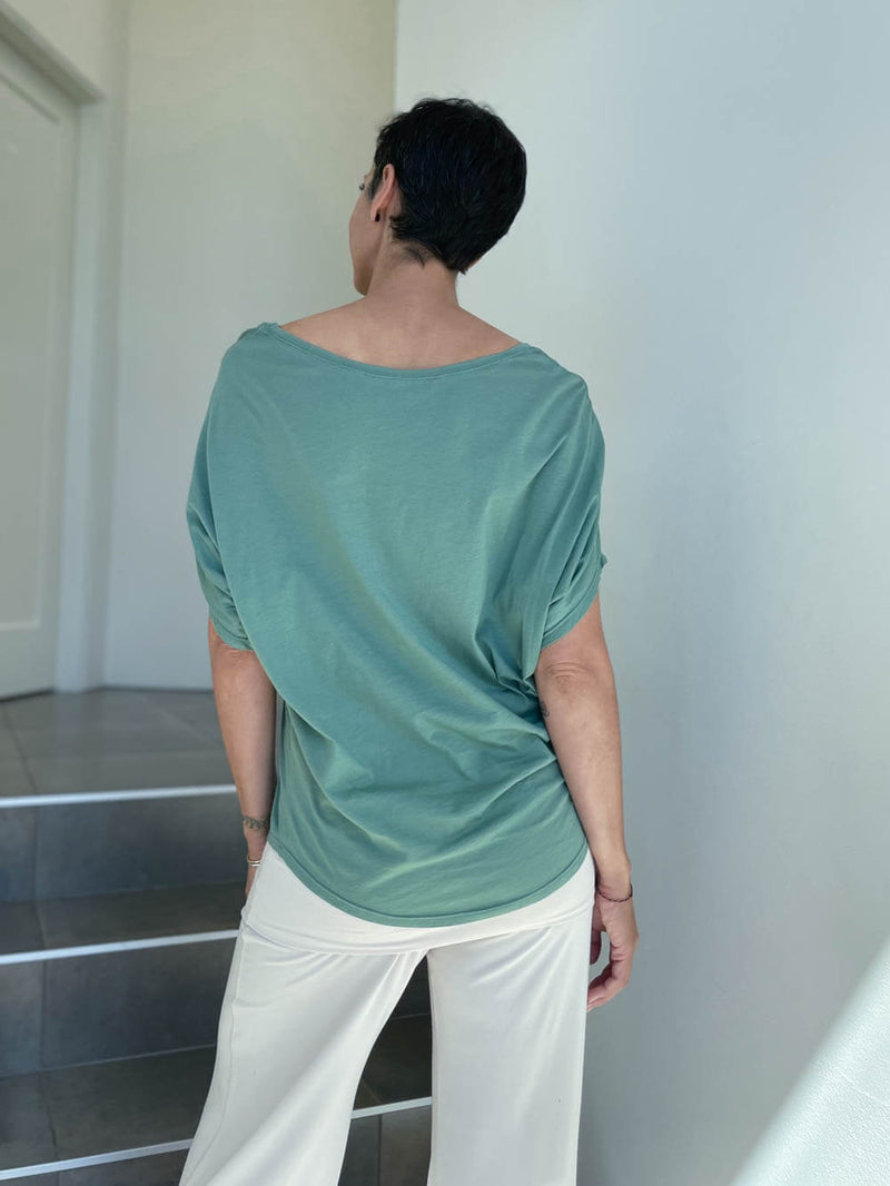 women's pima cotton loose fit sage green dolman t-shirt #color_moss