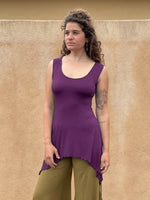 caraucci women's lightweight plant based rayon jersey sleeveless jam purple color tunic #color_jam